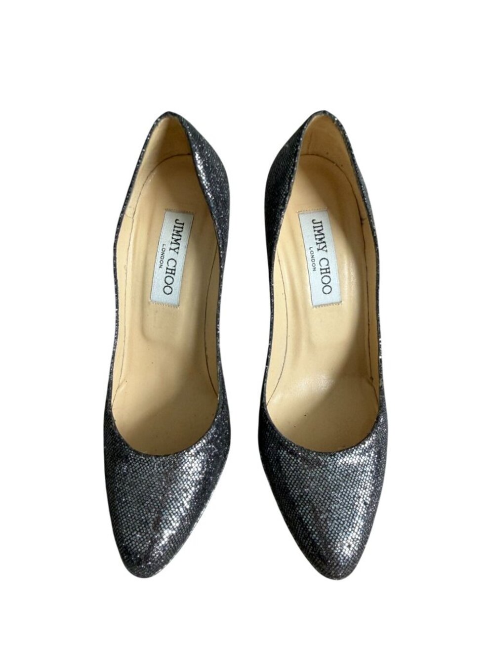 JIMMY CHOO Pewter Silver Metallic Heels Size 36 / US 6 - Picture 8 of 8